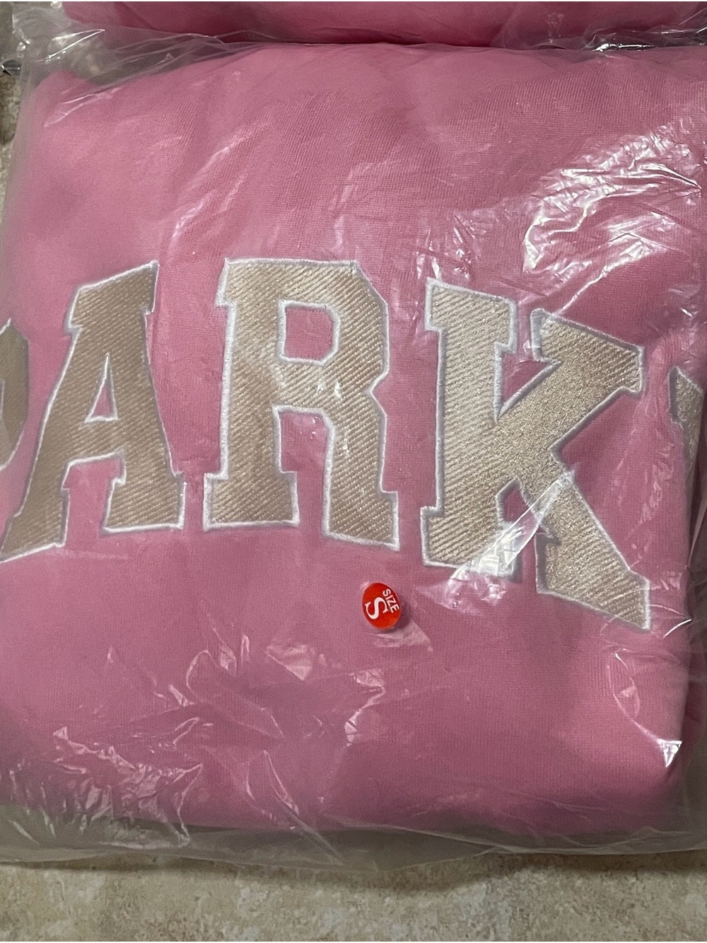 New Pink Embroidered Sweatshirt size large